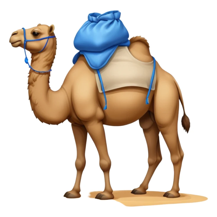 camel with a blue sack with spices on his back sticker