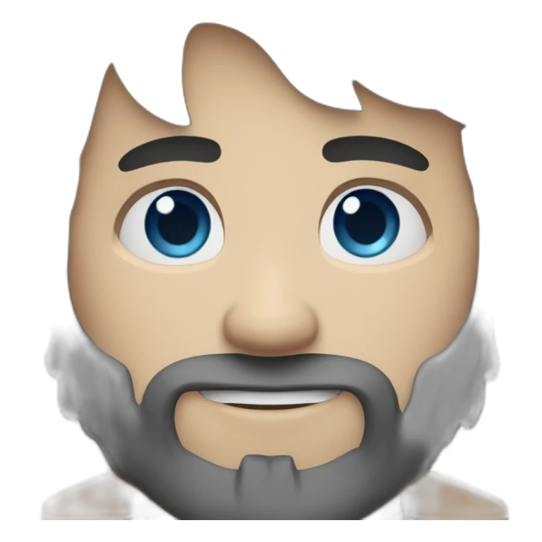 White men black hair and beard and blue eyes sticker