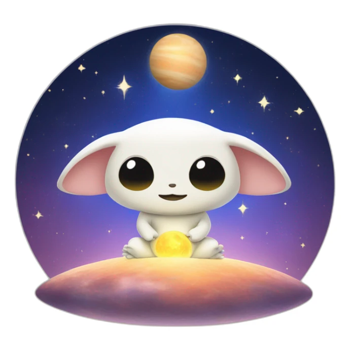 Grogu Cosmic méditation with planet sticker