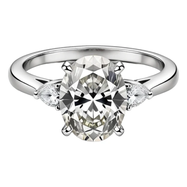 Engagement ring with an oval 6 carat sticker