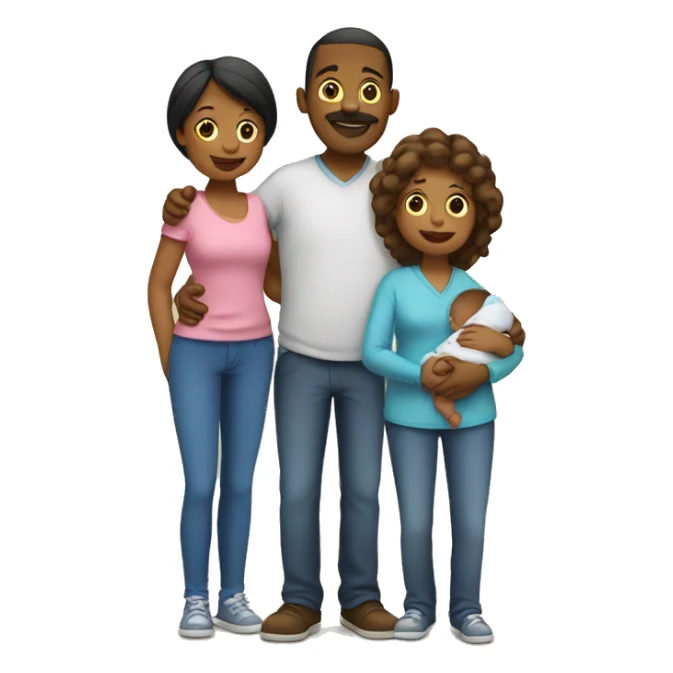 Dad,mom and little baby sticker