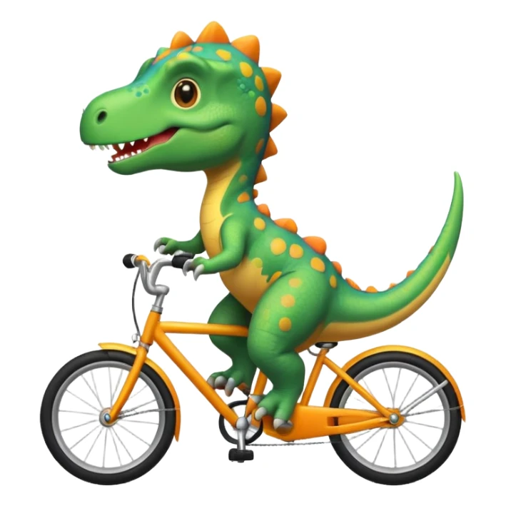 Cute dinosaur riding a bike  sticker