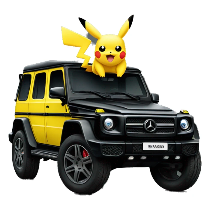 Pikachu on a black g wagon sticker