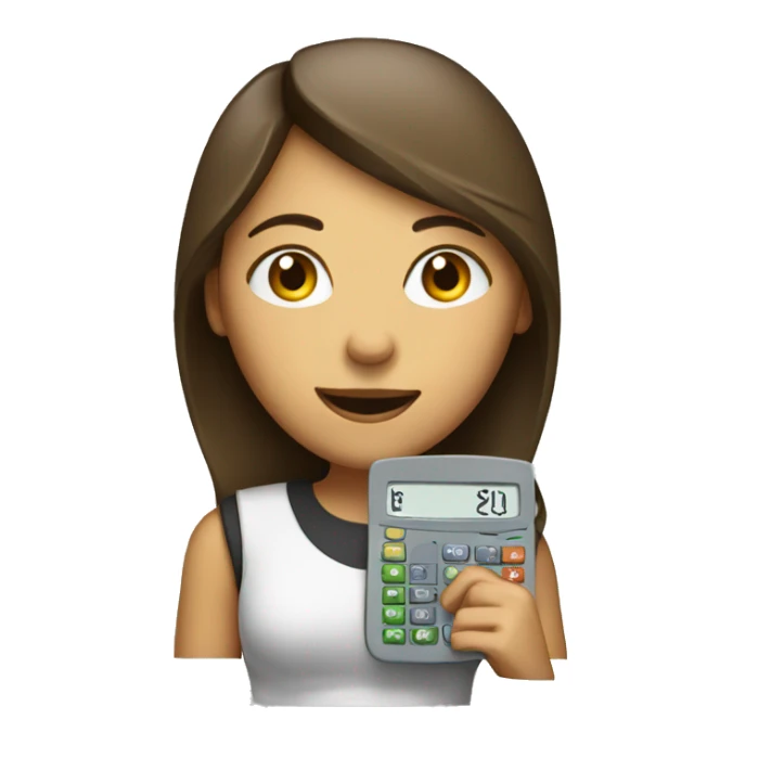 Woman with calculator in Hand sticker