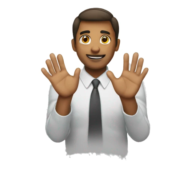 offer with hands in front of him together sticker