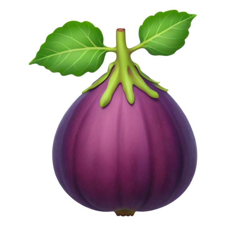 Please create a emoji of a cross-section of a fig with a small leaf sticker
