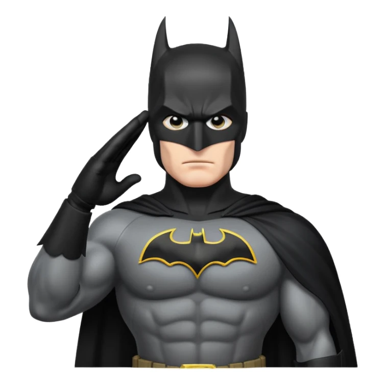 Batman military salute with black gloves  sticker