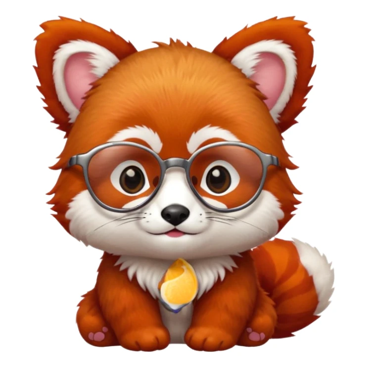 baby Red panda wearing glasses sticker