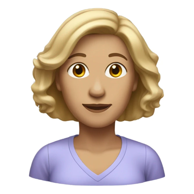 55 year old female with shoulder length dark blonde hair sticker