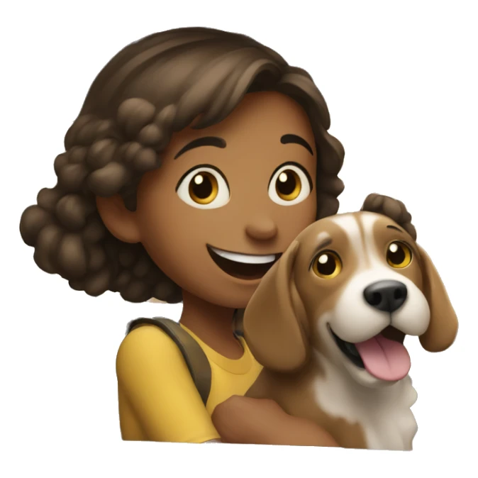 happy girl with dog in car sticker