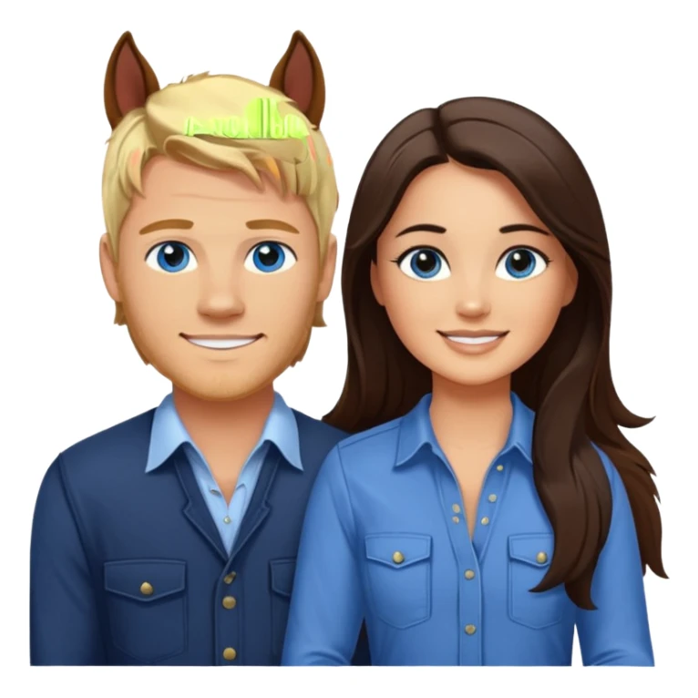 Remove rabbit ears from blue eyed trevor donovan with brown eyed danica mckellan and horse sticker