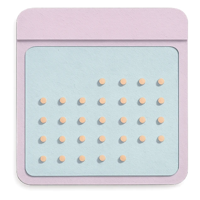 soft pastel cozy calendar box with delicate dotted lines for bullet journal sticker