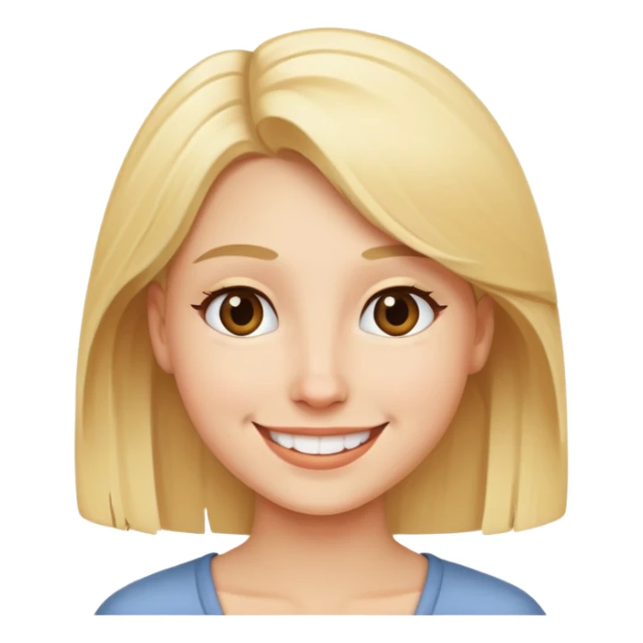 blonde person with a friendly smile sticker