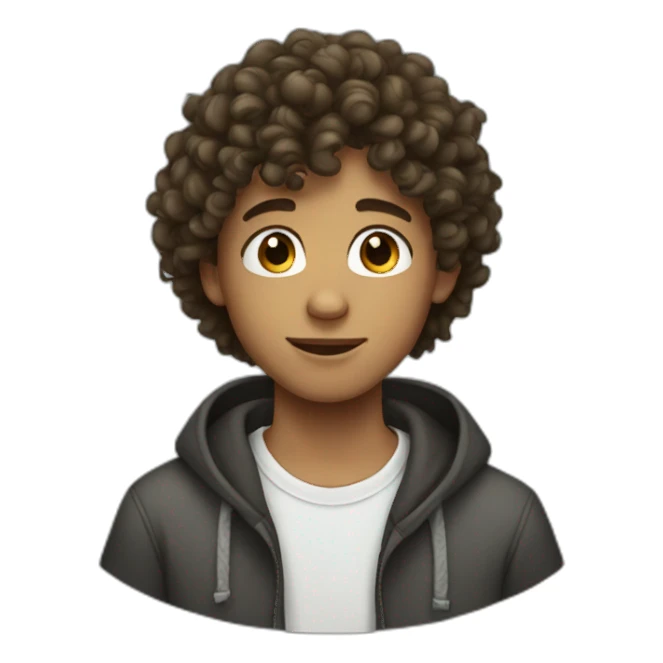 cute teenage boy with curly hair sticker