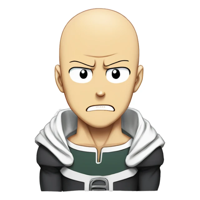 anime caracter one punch man with angry face sticker