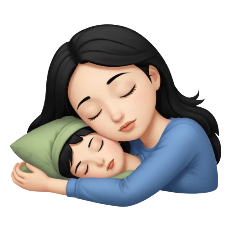 Girl with black hair sleeping sticker