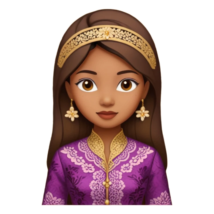 create an indonesian tropical girl wearing kebaya sticker