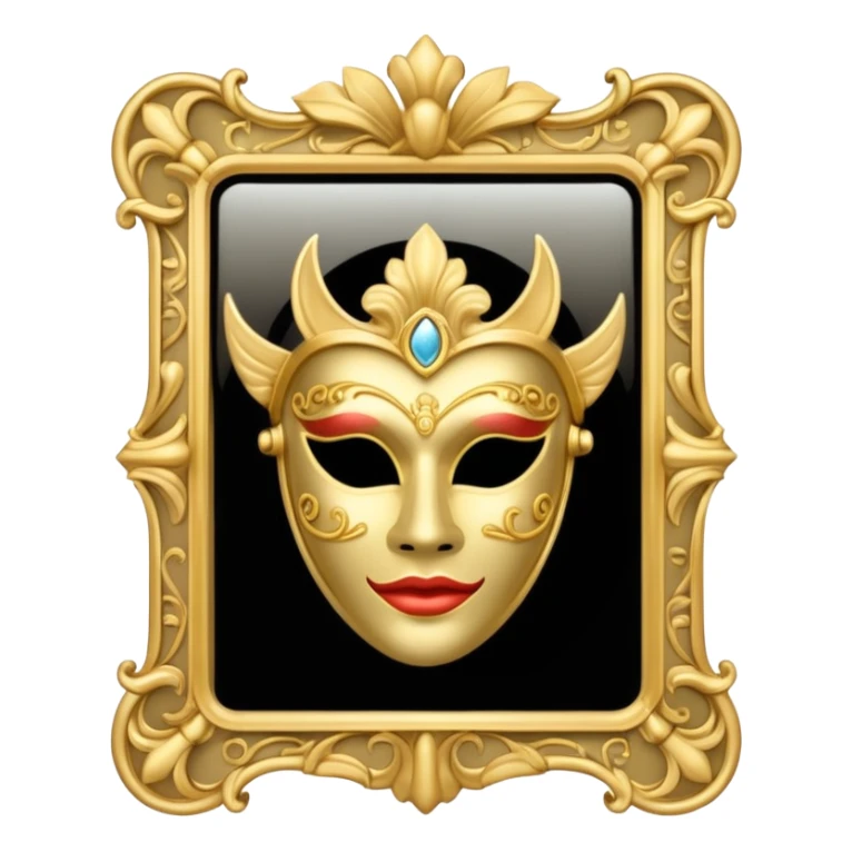 magic mirror on the wall from Shrek with a theater mask inside sticker