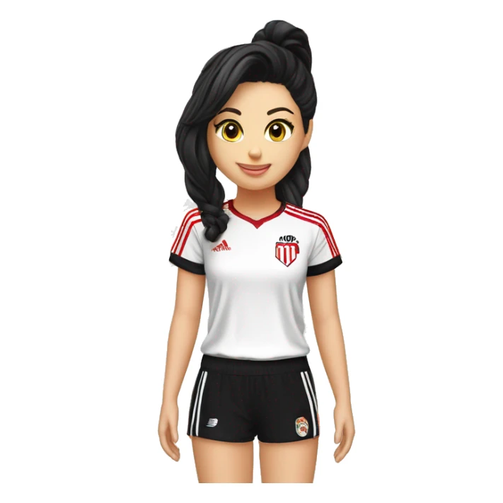 Mujer camiseta de river plate morocha pelo lasio dos mechones blacos  sticker