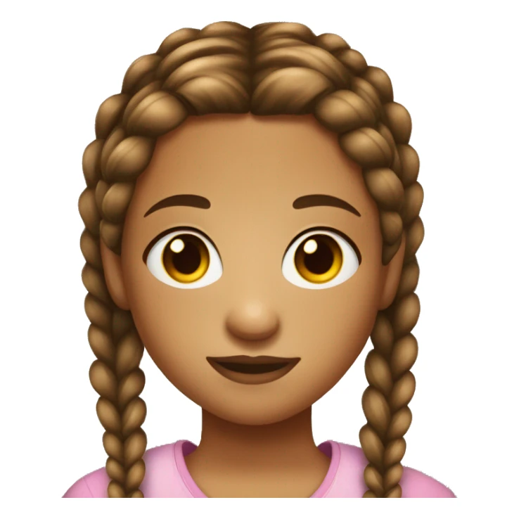 Girl with two light brown dutch braids hazel eyes  and freCkles sticker