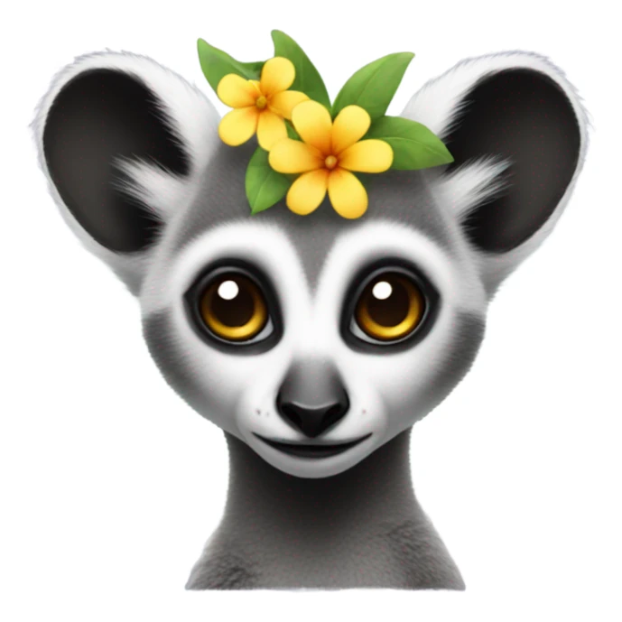 Lemur with a flower in her hair sticker