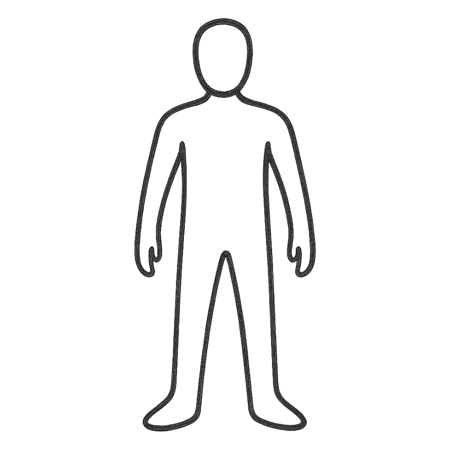 hand drawn outlined human body sticker