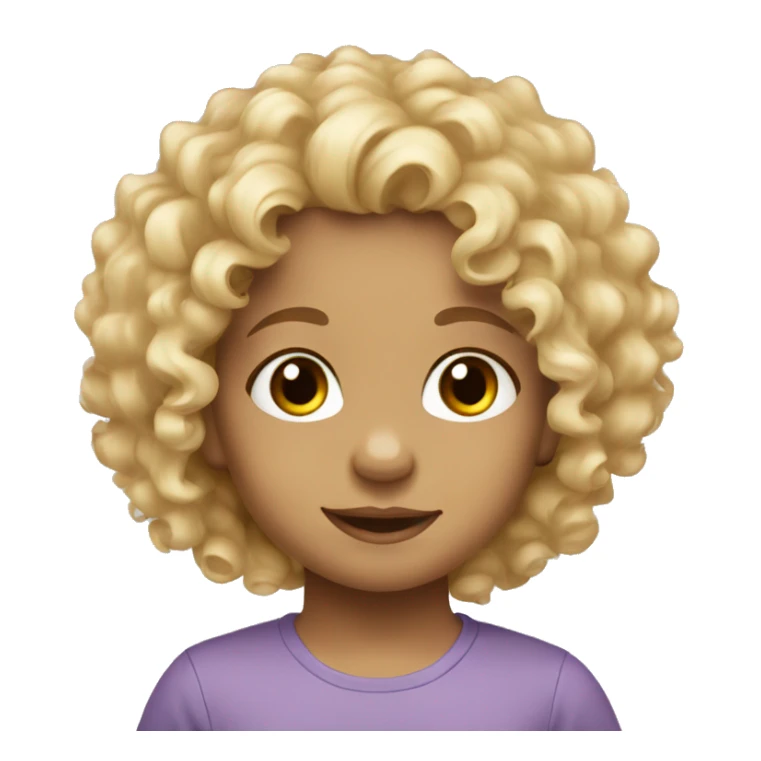 Blonde curly hair with brown eyes small toddler cute sticker
