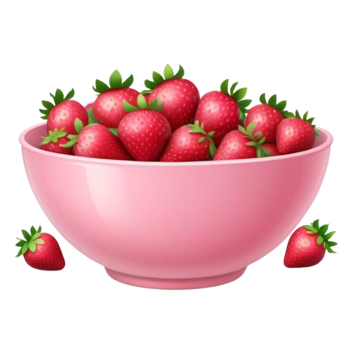 large fancy pastel pink bowl of strawberries sticker