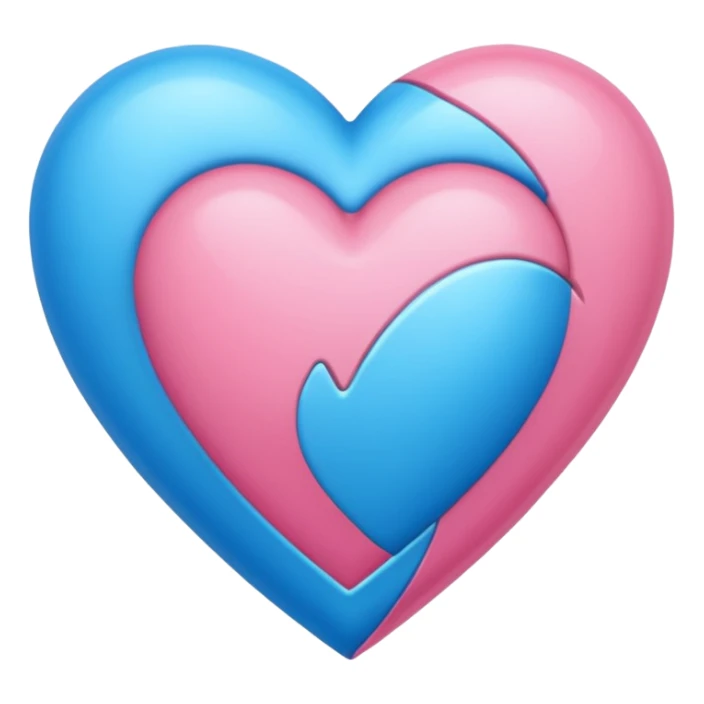 Corazón con color azul y rosado mezclados  sticker