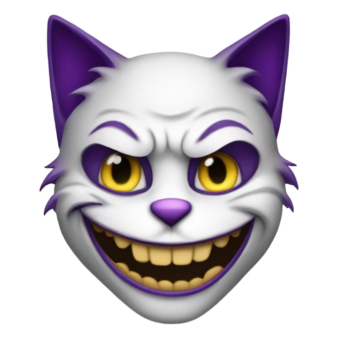 A cat with the face of the joker sticker
