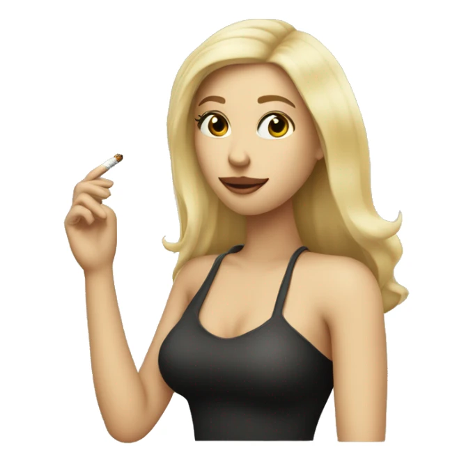 Blonde girl with medium long hair smoking a sigarette  sticker
