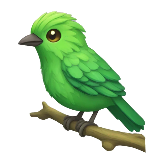 Colorful Legendary Green Jungle Grass Tree Bird Fakemon sticker