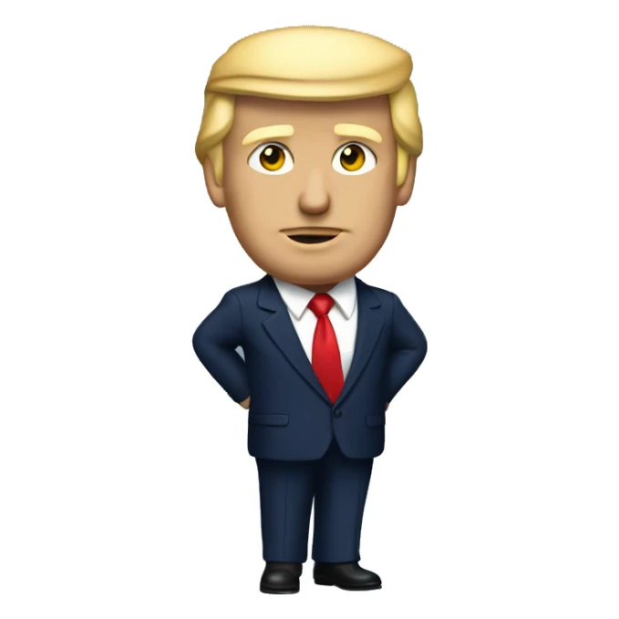 Donald Trump with navy suit and red tie  sticker