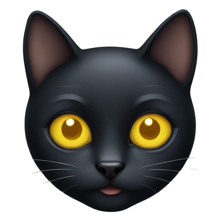Black cat with yellow eyes, and fair sticker