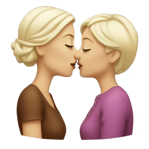 two white women kissing sticker