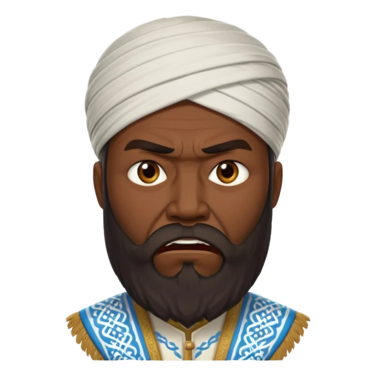 uzbek bearded man with national outfit angry sticker