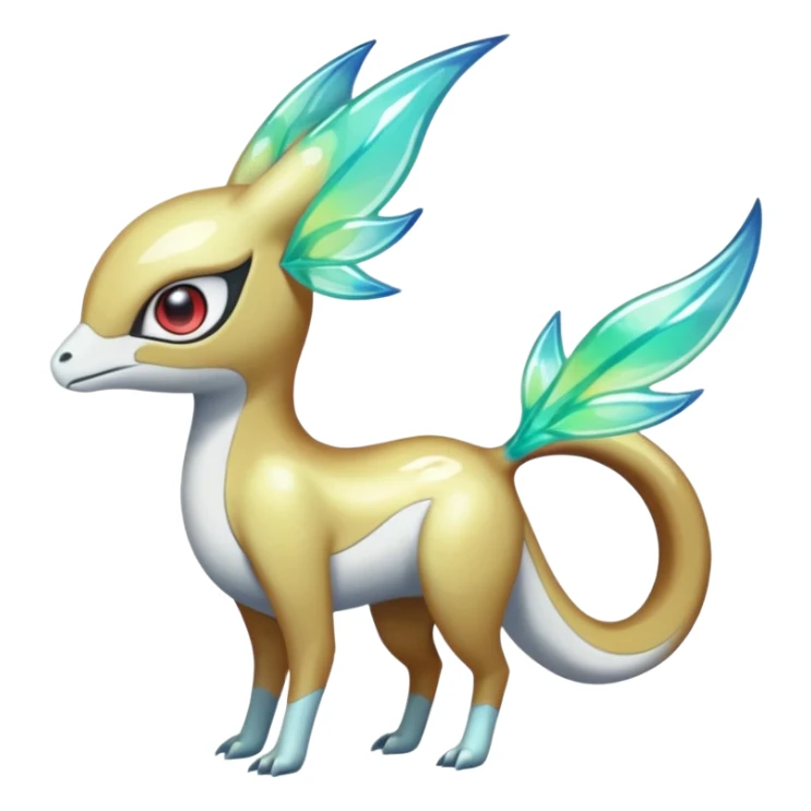 Iridescent Bioluminescent Translucent Luminescent Diaphanous Shiny Colorful Meloetta-Latias-Koraidon-Peppercat-Wargreymon-Protogen-Fakémon-fusion-hybrid-creature sticker