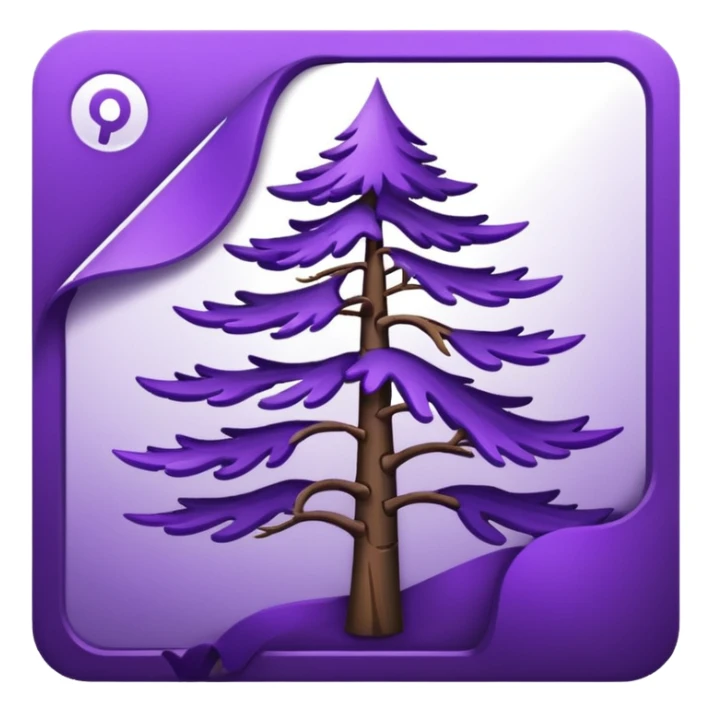purple bank notes with darker purple pine logo on it sticker