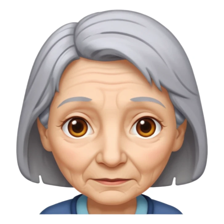 grey hair old woman sticker