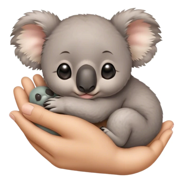 Microscopic, baby koala, taking a nap in somebody’s hands ￼ sticker