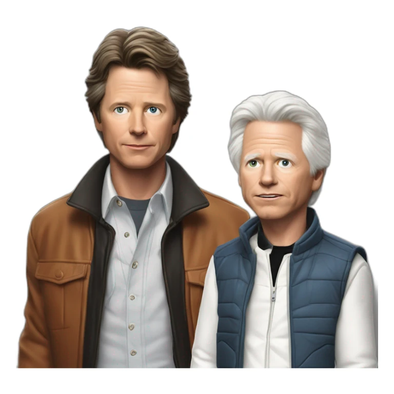 michael jfox take and of christopher lioyd of back to the future sticker