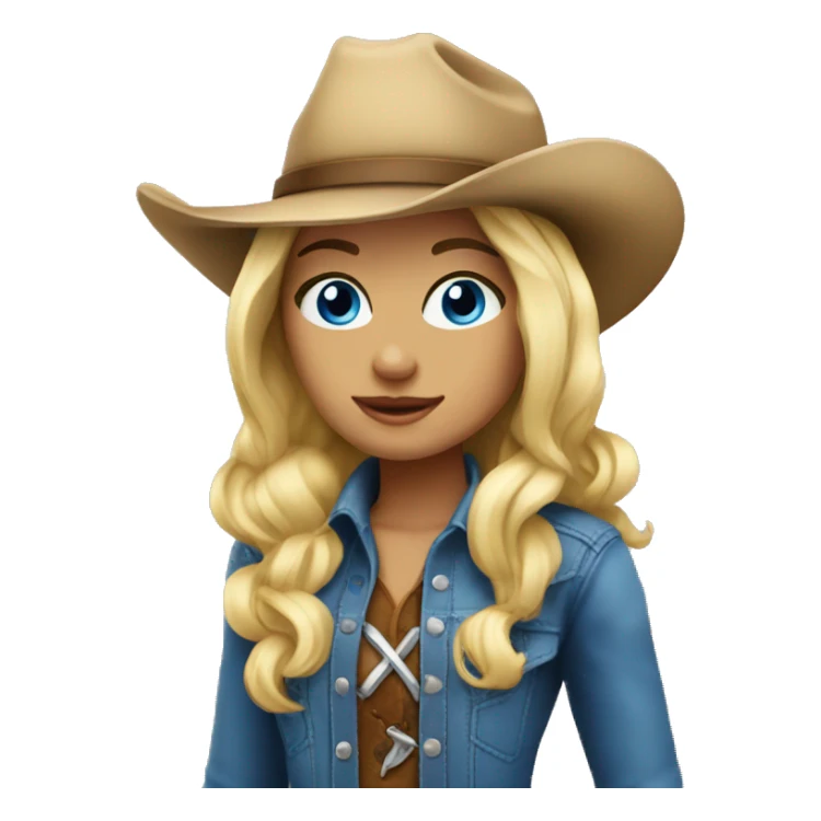 Blonde cowgirl blue eyes sticker