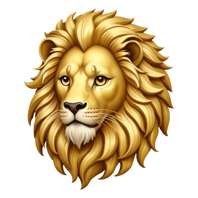 Golden lion head with mane, House Augustus symbol sticker