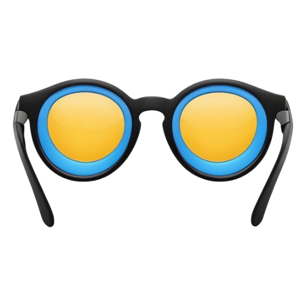 A stylish sunglasses with a bold, modern design, featuring blue lenses and a matte black frame, perfect for a sleek and trendy look. no head no face sticker