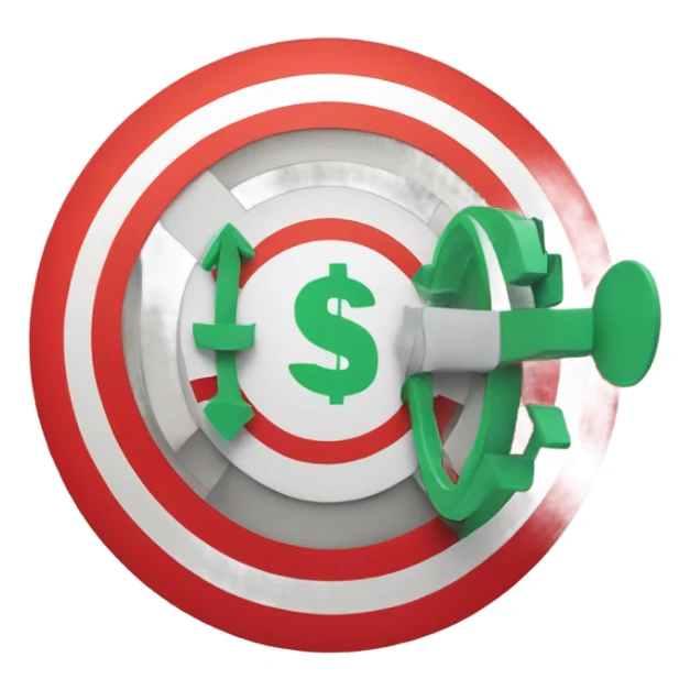 A target with a dollar sign in the center, symbolizing achieving a financial goal. sticker