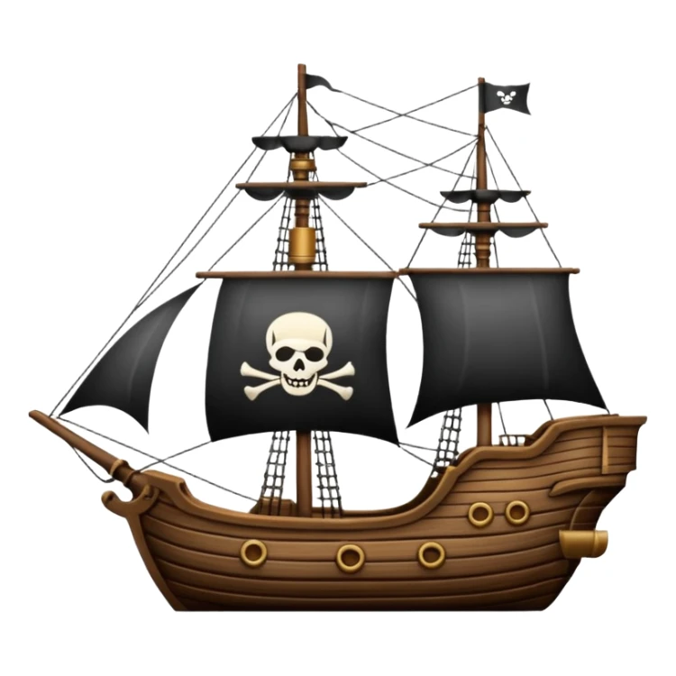 Crea un emoji di un timone di una nave pirata sticker