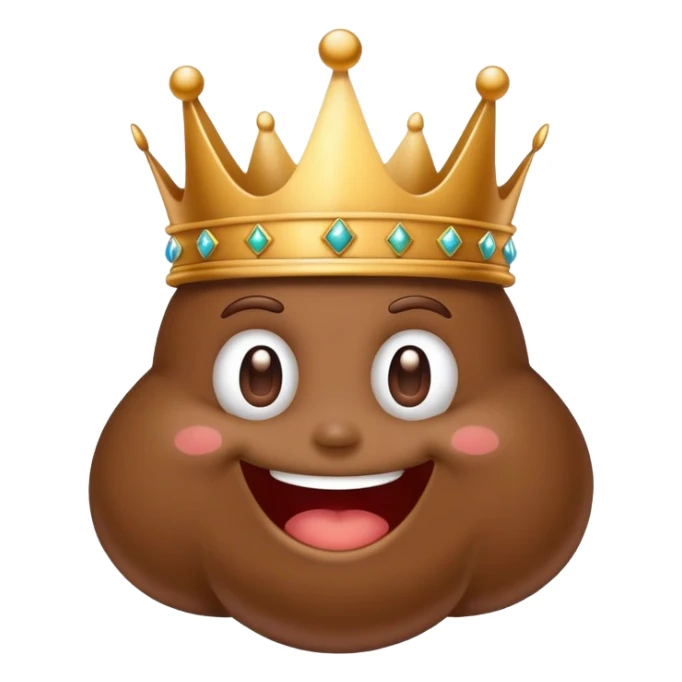 poop king with crown, cartoon character sticker