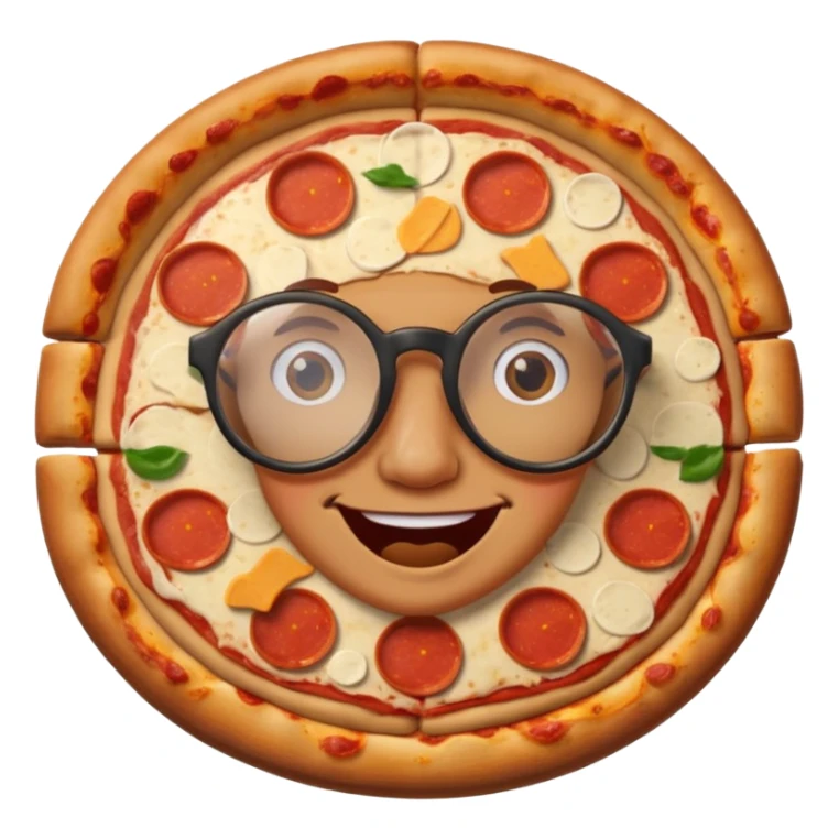 talking pizza face with glassess sticker