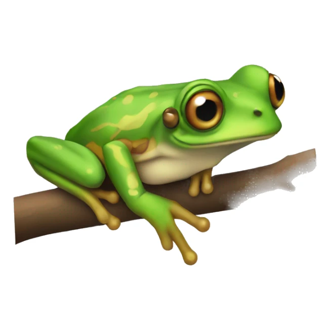 tree frog as if it were in a 2d top-down game sticker