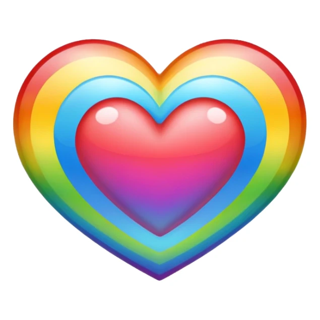 a heart but with the pride flage colors sticker